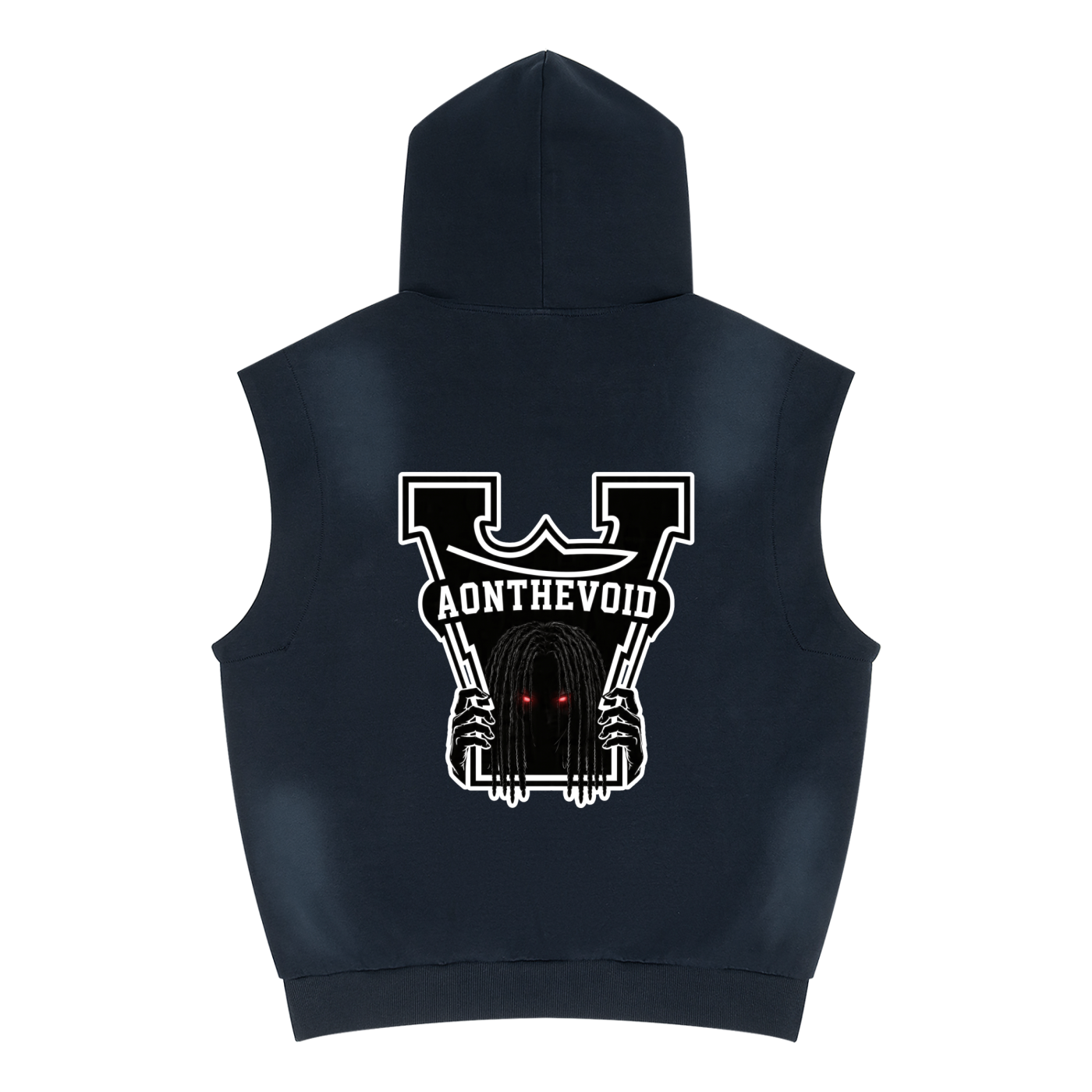 Unisex Vintage Wash Sun Fade Sleeveless Hoodie