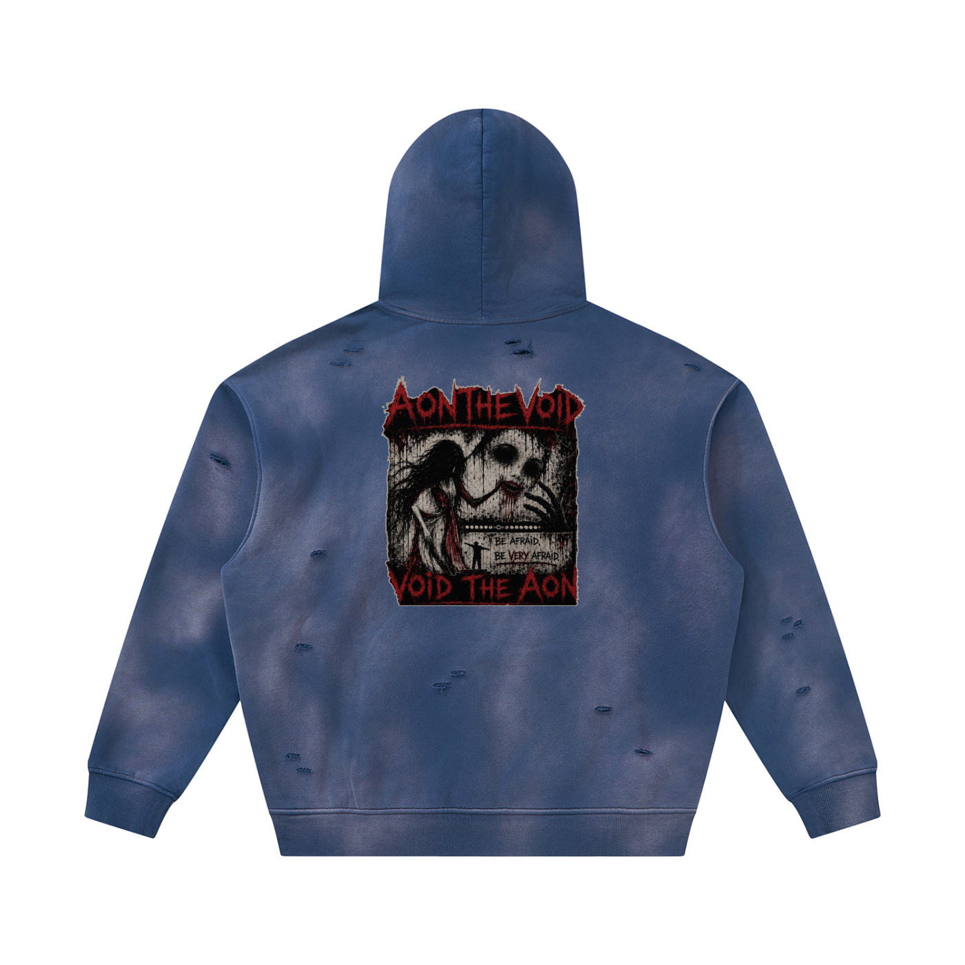 Unisex Sunfade Frayed Fleece Hoodie