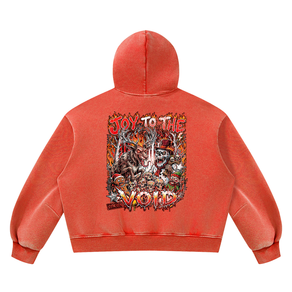 VoidMas Unisex Vintage Wash Boxy Fleece Hoodie