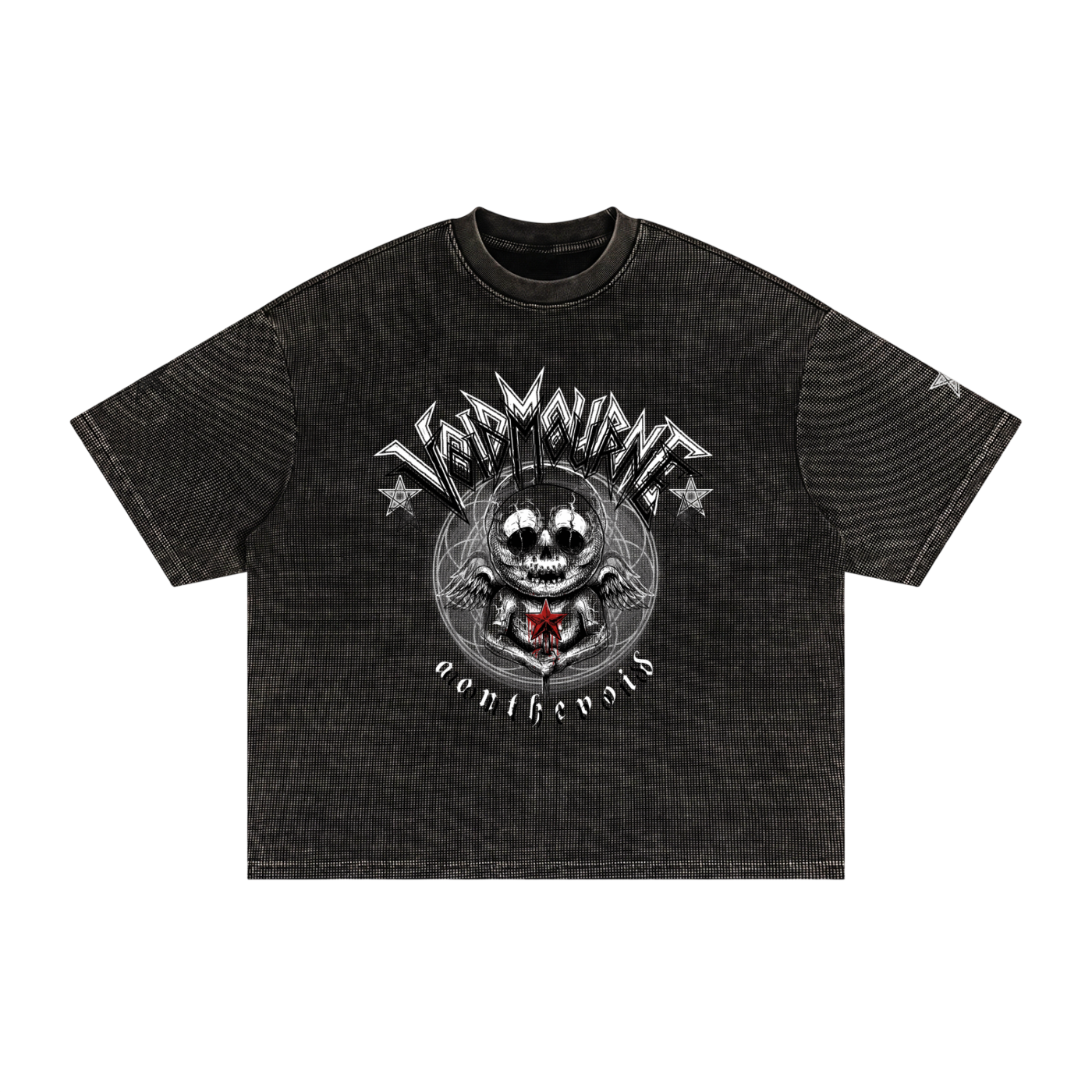 VoidMourne Textured Waffle Washed Boxy T-Shirt