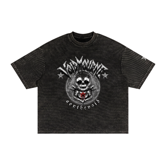 VoidMourne Textured Waffle Washed Boxy T-Shirt
