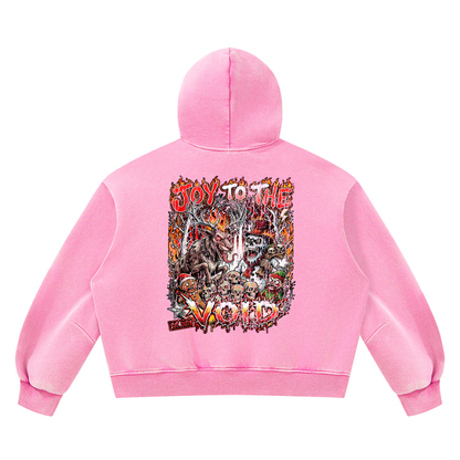 VoidMas Unisex Vintage Wash Boxy Fleece Hoodie