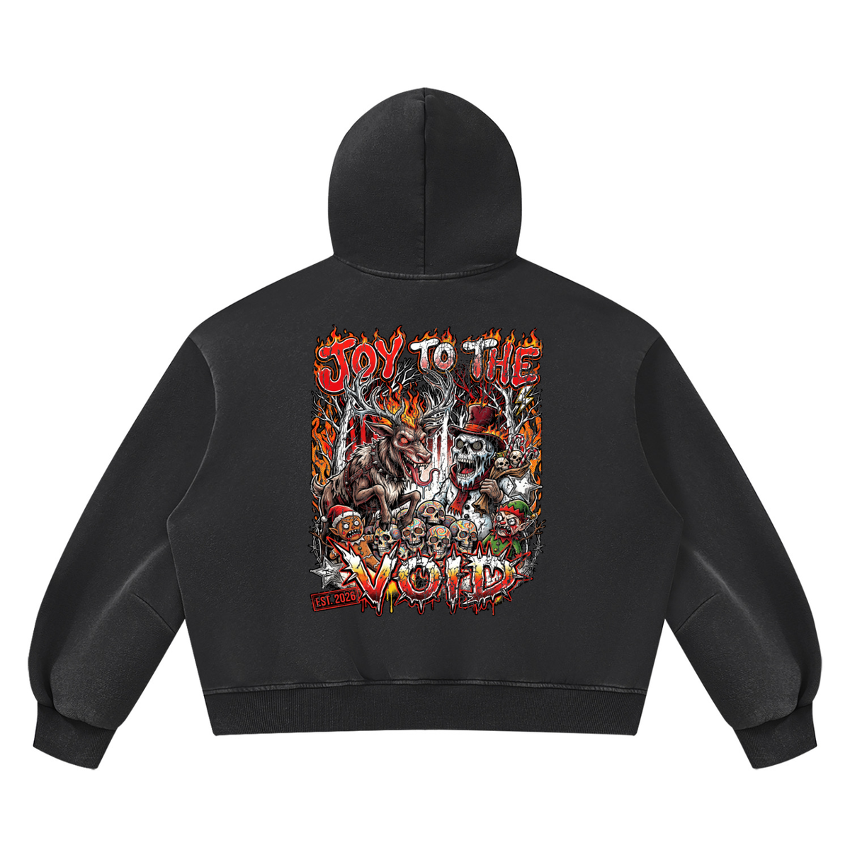 VoidMas Unisex Vintage Wash Boxy Fleece Hoodie