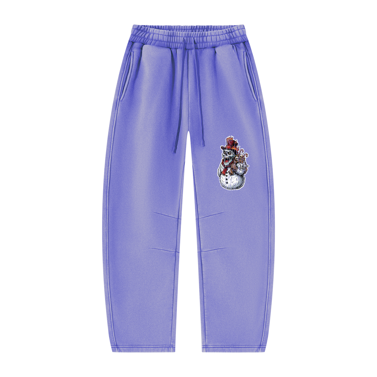 VoidMas Unisex Vintage Wash Barrel Leg Fleece Sweatpants