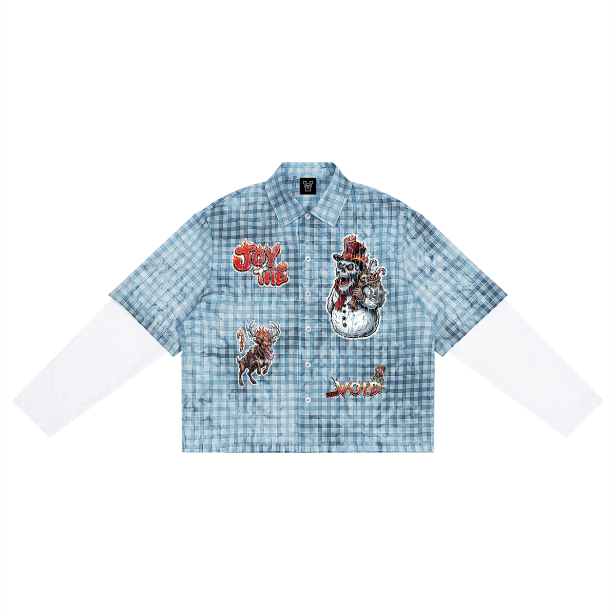 Unisex Vintage Wash Plaid Short Sleeve Shirt