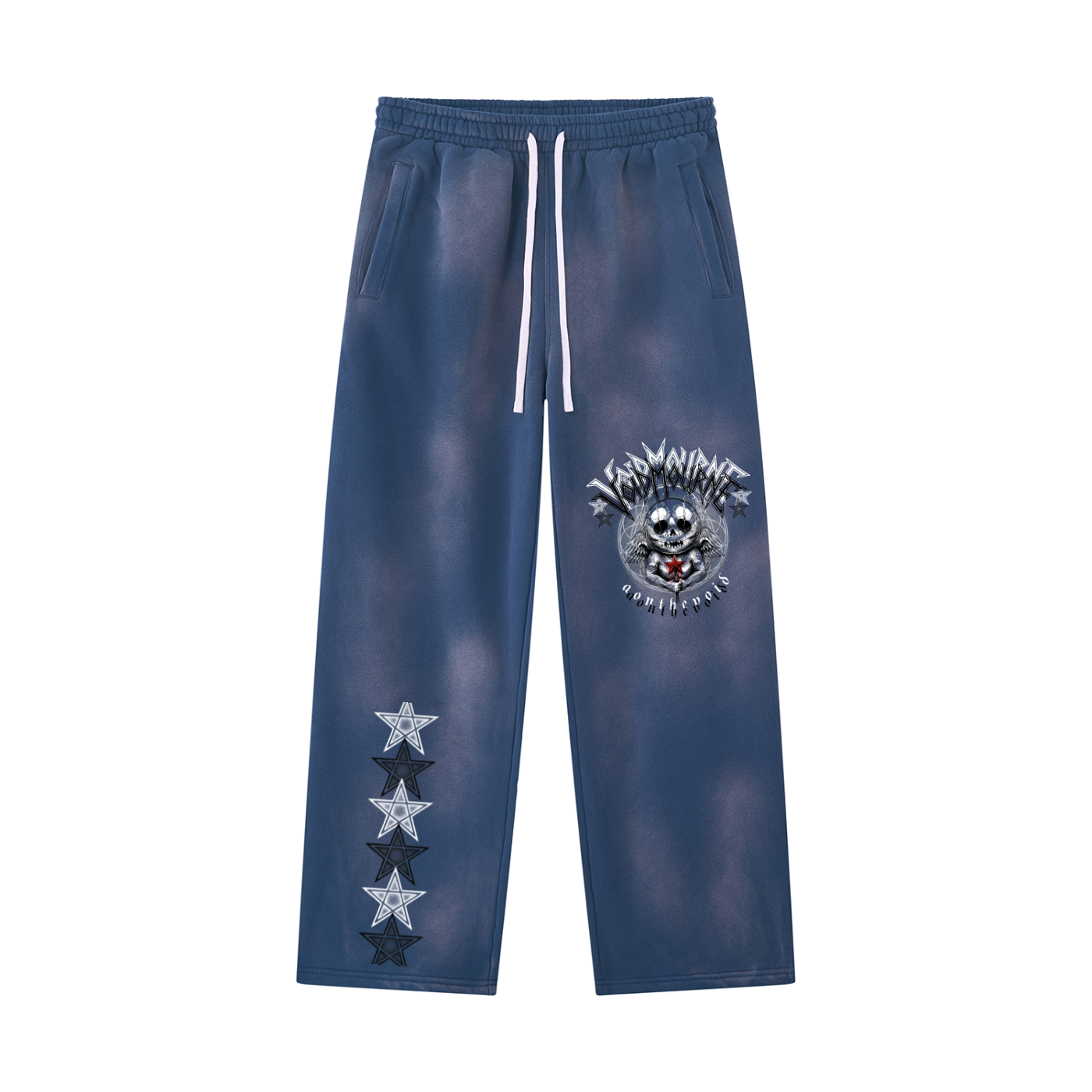 VoidMourne Unisex Sunfade Wide Leg Fleece Sweatpants