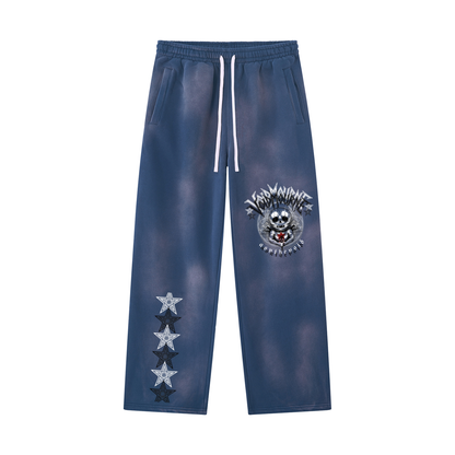 VoidMourne Unisex Sunfade Wide Leg Fleece Sweatpants