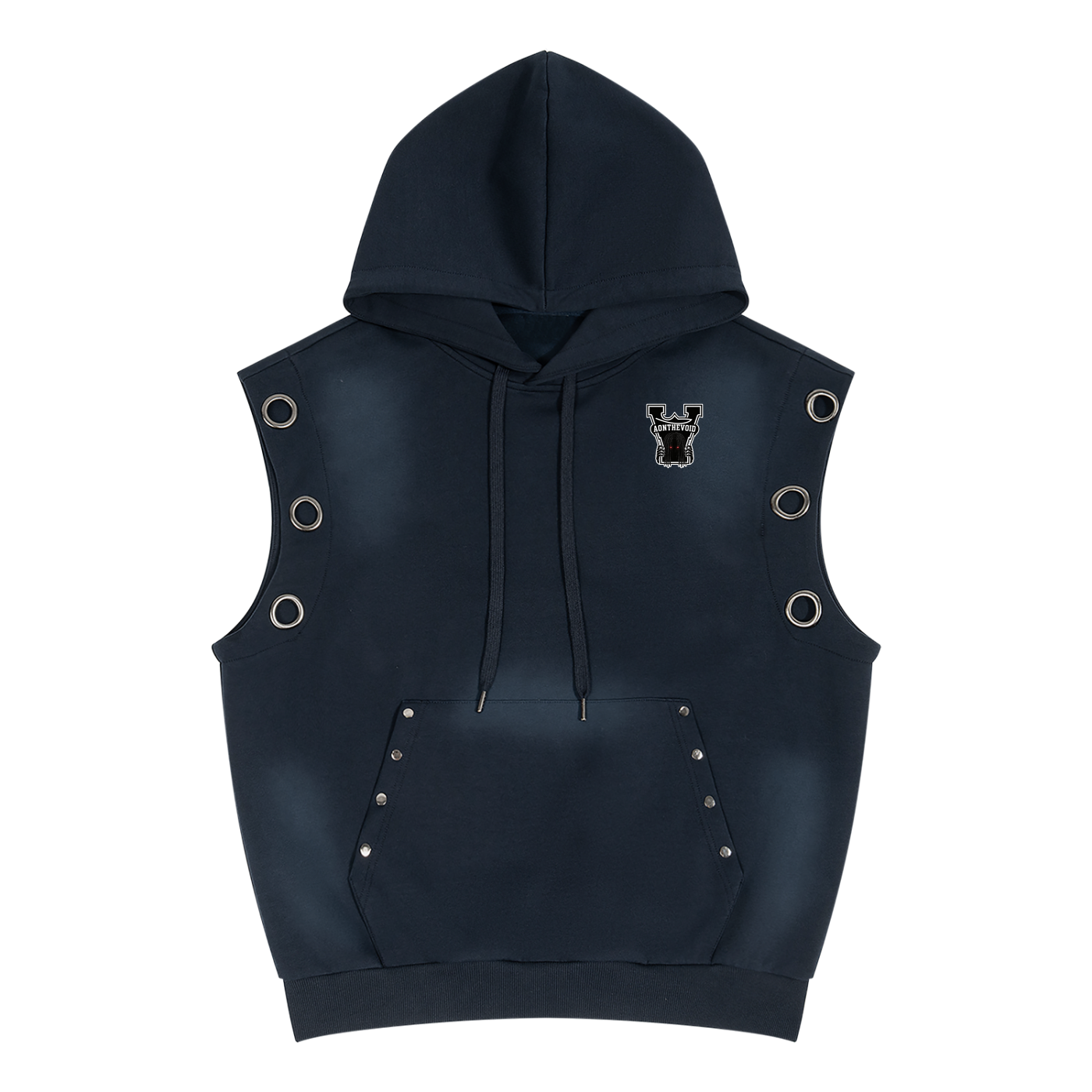 Unisex Vintage Wash Sun Fade Sleeveless Hoodie