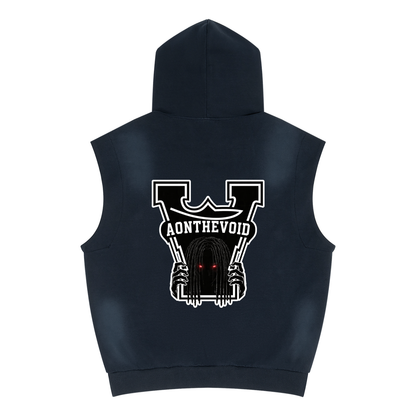 Unisex Vintage Wash Sun Fade Sleeveless Hoodie
