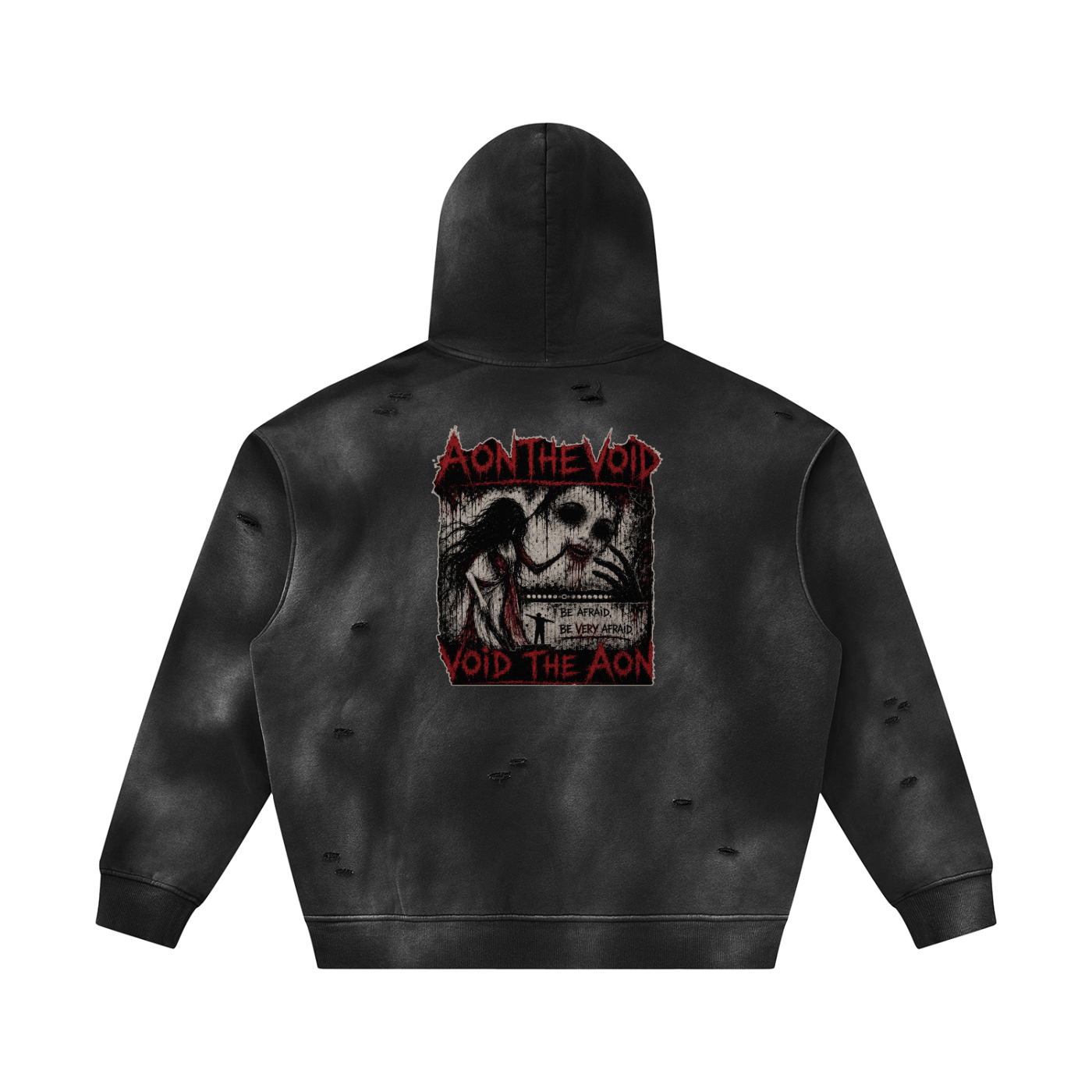 Unisex Sunfade Frayed Fleece Hoodie