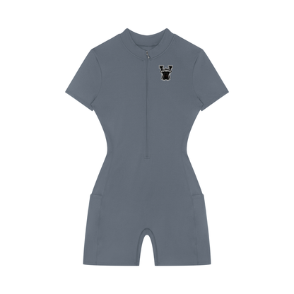 Women's Quarter-Zip Short Sleeve Romper