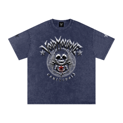 VoidMourne Snow Washed Oversized Cotton T-Shirt