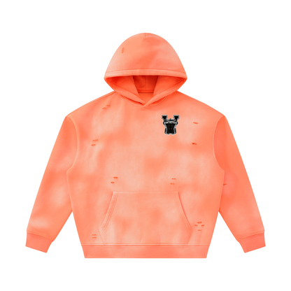 Unisex Sunfade Frayed Fleece Hoodie