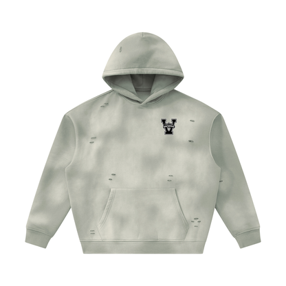 Unisex Sunfade Frayed Fleece Hoodie