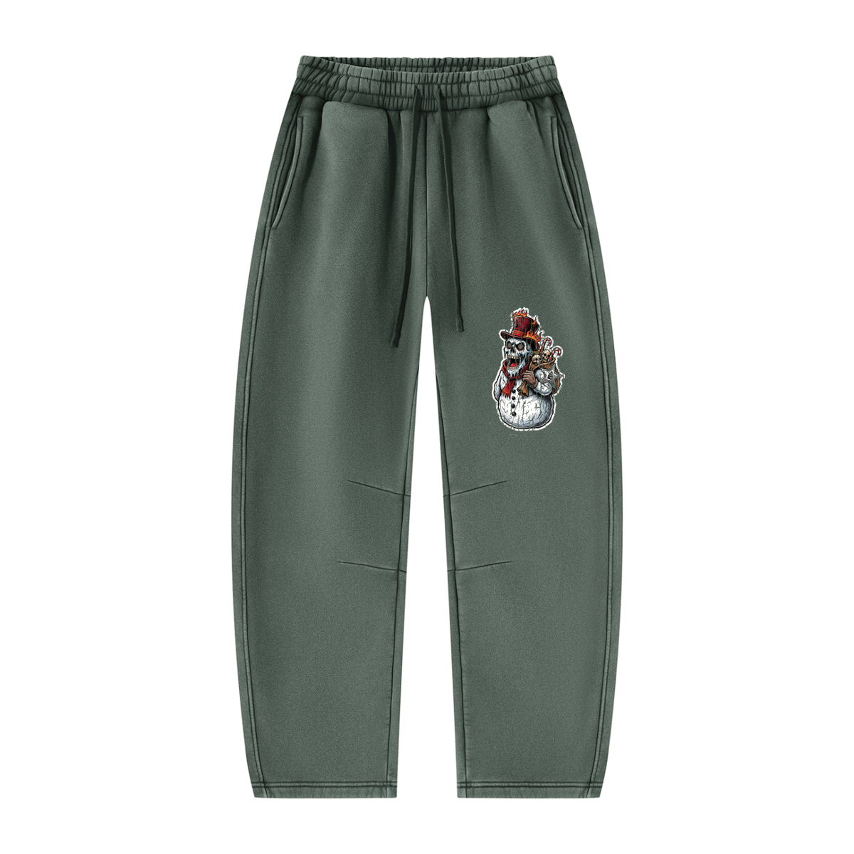 VoidMas Unisex Vintage Wash Barrel Leg Fleece Sweatpants