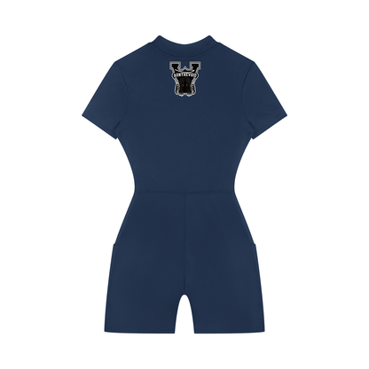 Women's Quarter-Zip Short Sleeve Romper