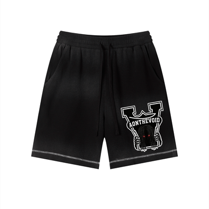 Unisex Sunfade Waffle Raw Hem Shorts