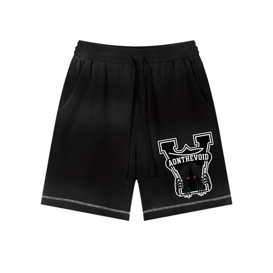Unisex Sunfade Waffle Raw Hem Shorts