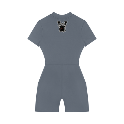 Women's Quarter-Zip Short Sleeve Romper