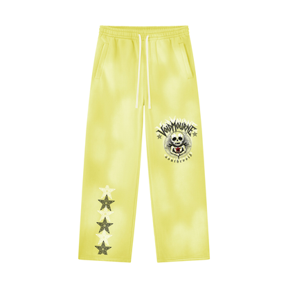 VoidMourne Unisex Sunfade Wide Leg Fleece Sweatpants