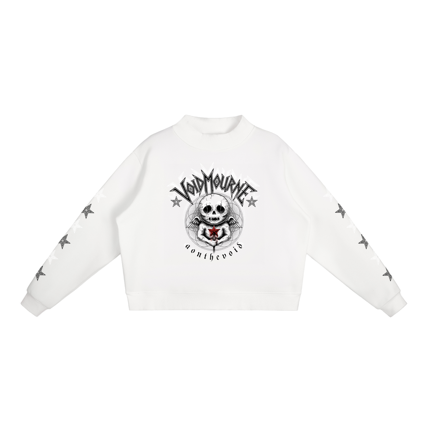 VoidMourne Essential Fleece Mock-Neck Crew Sweatshirt