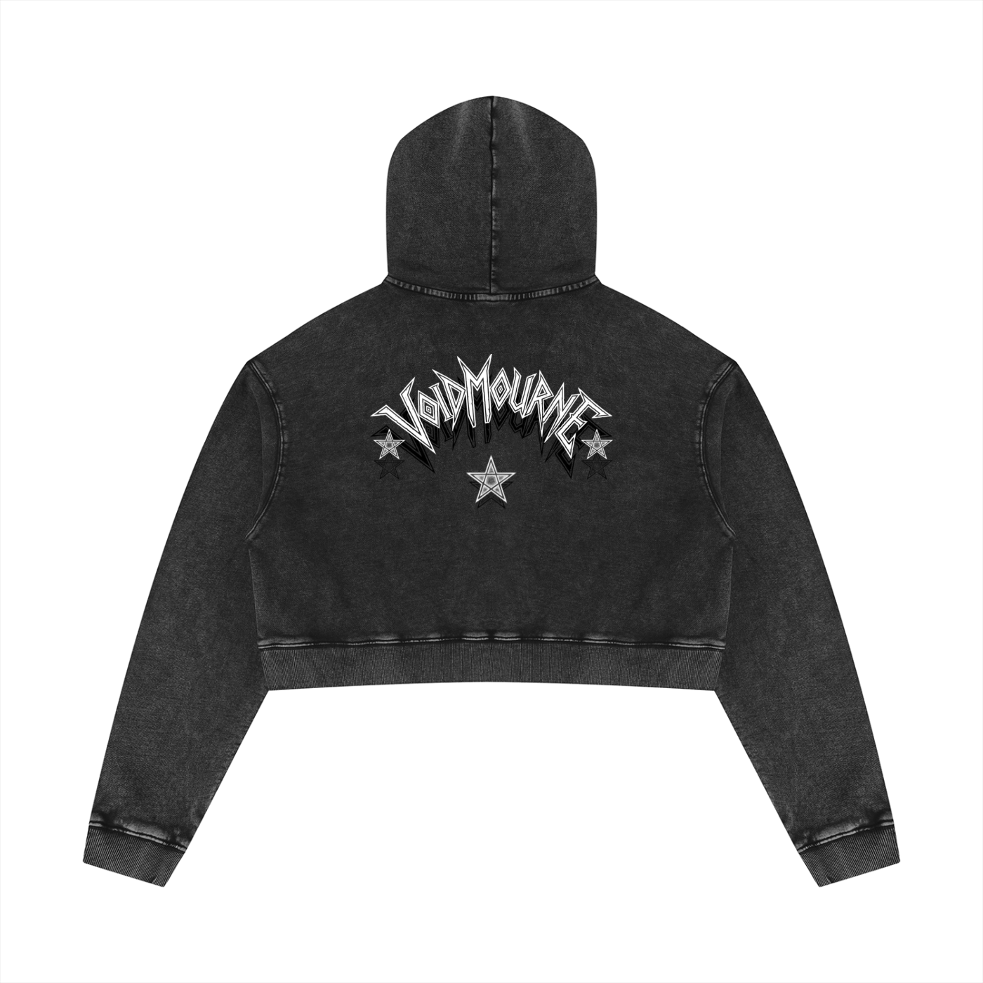 VoidMourne Women’s Mineral Washed Crop Hoodie