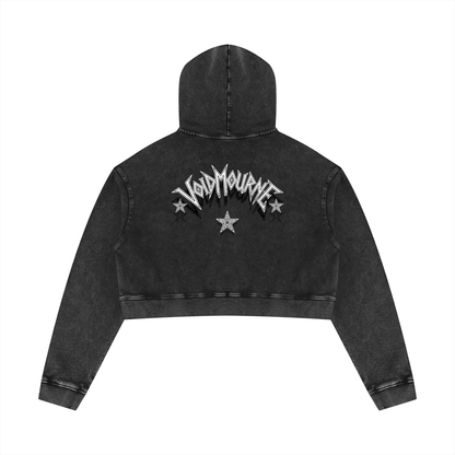 VoidMourne Women’s Mineral Washed Crop Hoodie