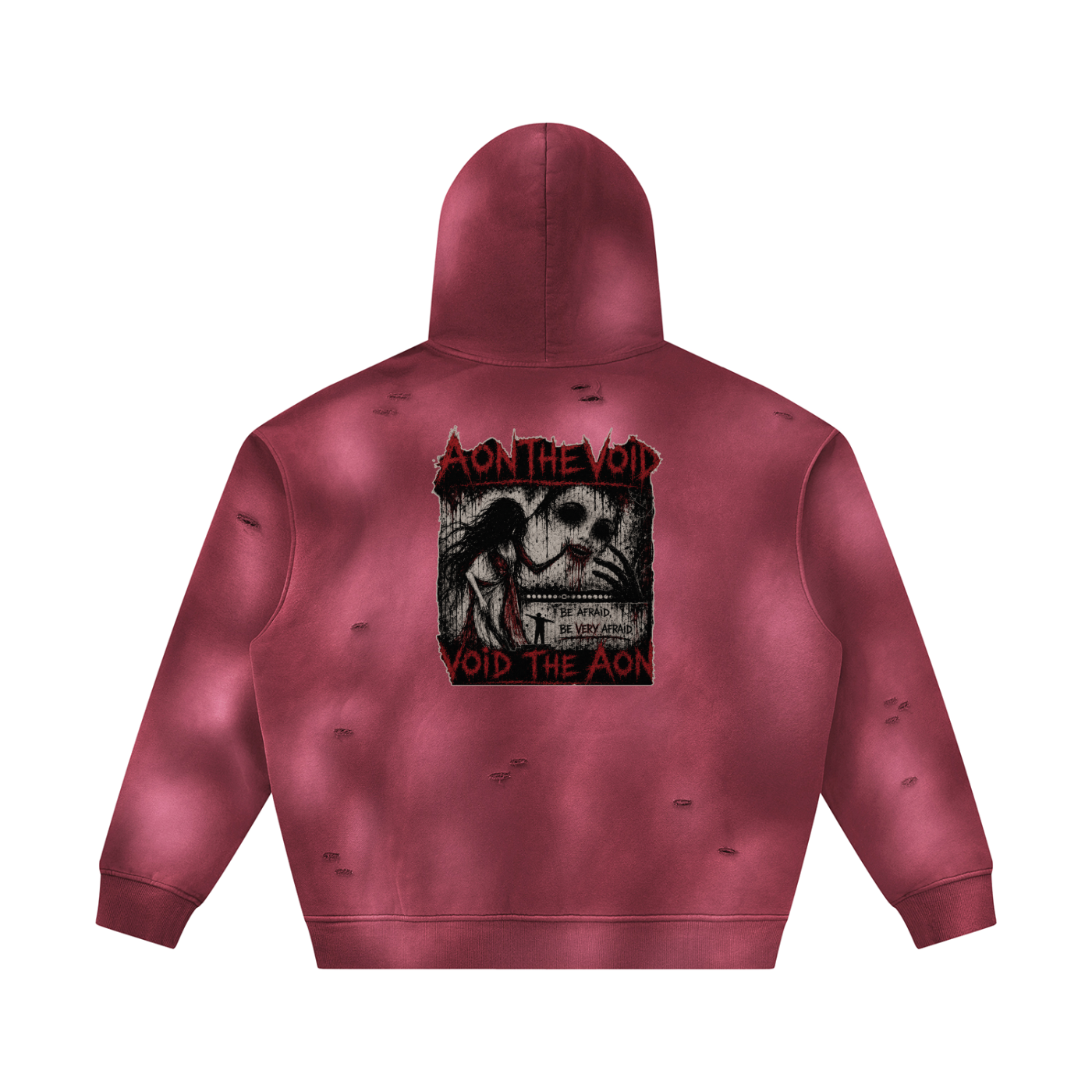 Unisex Sunfade Frayed Fleece Hoodie