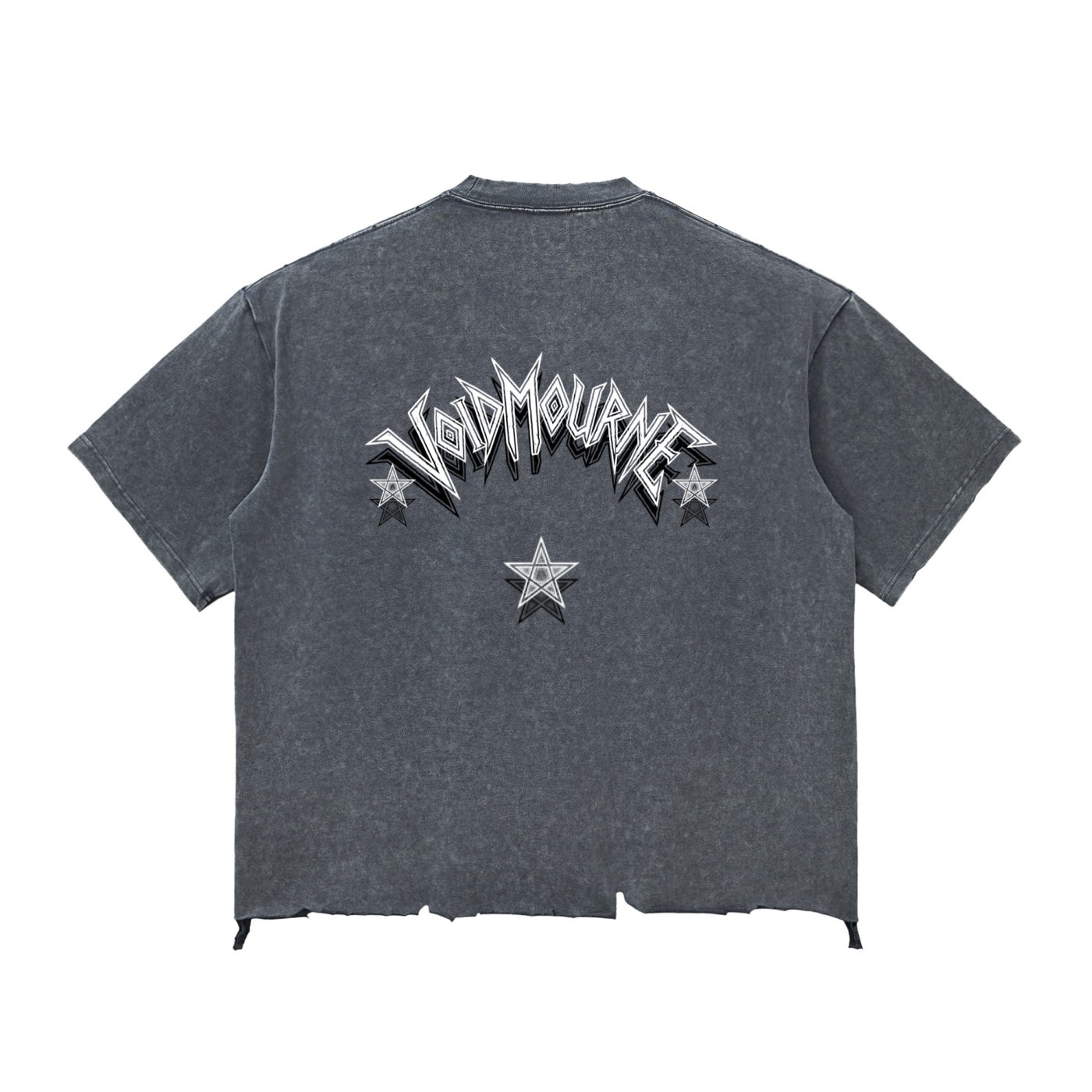 VoidMourne Snow Wash Raw-Hem Boxy T-shirt