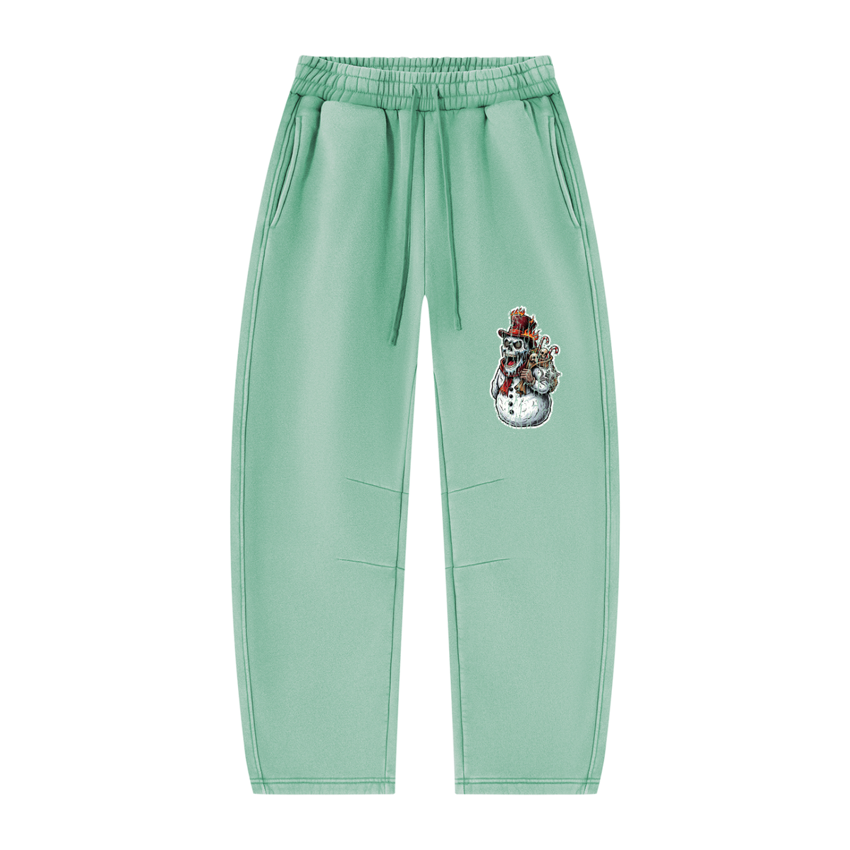 VoidMas Unisex Vintage Wash Barrel Leg Fleece Sweatpants