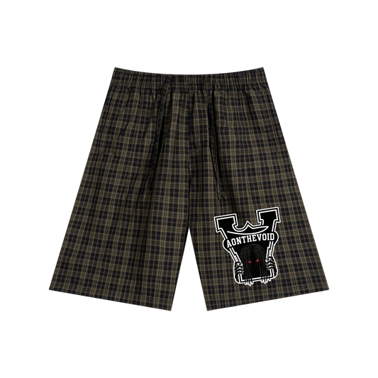 Unisex Plaid Wide Leg Shorts