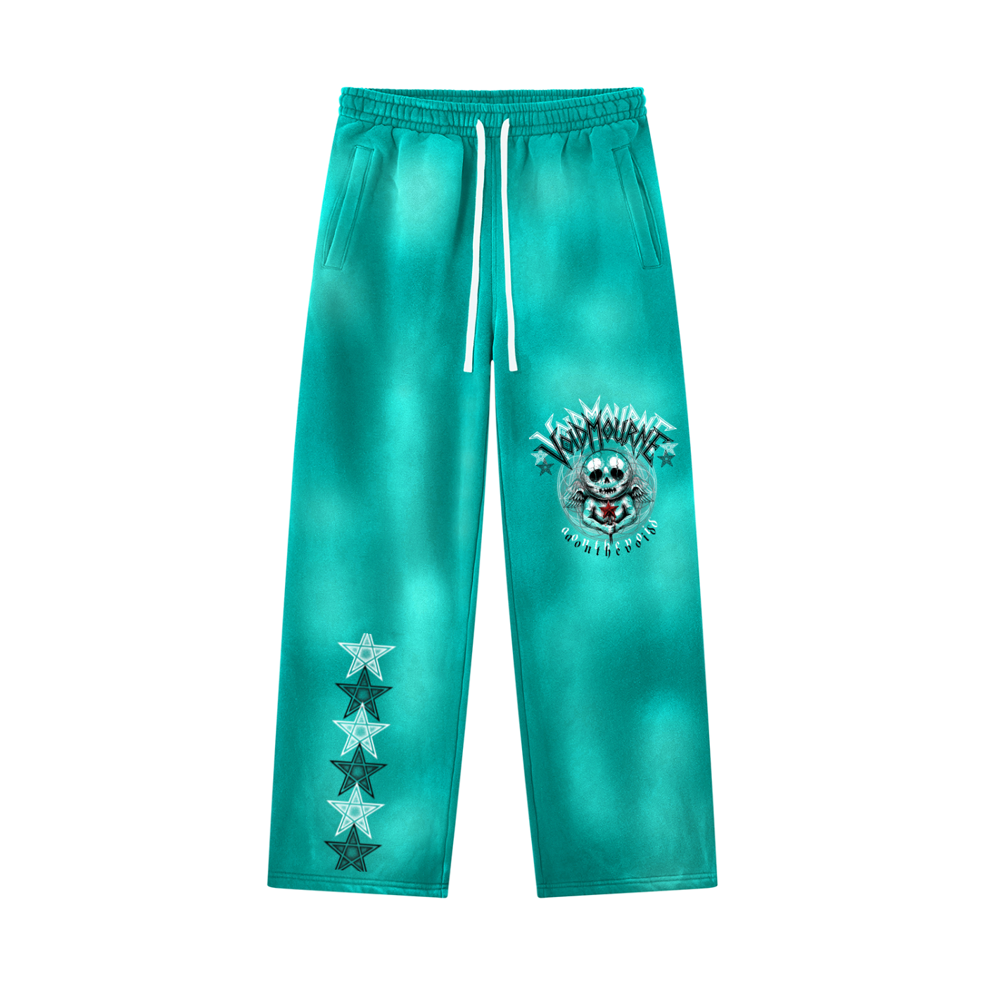 VoidMourne Unisex Sunfade Wide Leg Fleece Sweatpants
