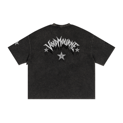VoidMourne Textured Waffle Washed Boxy T-Shirt