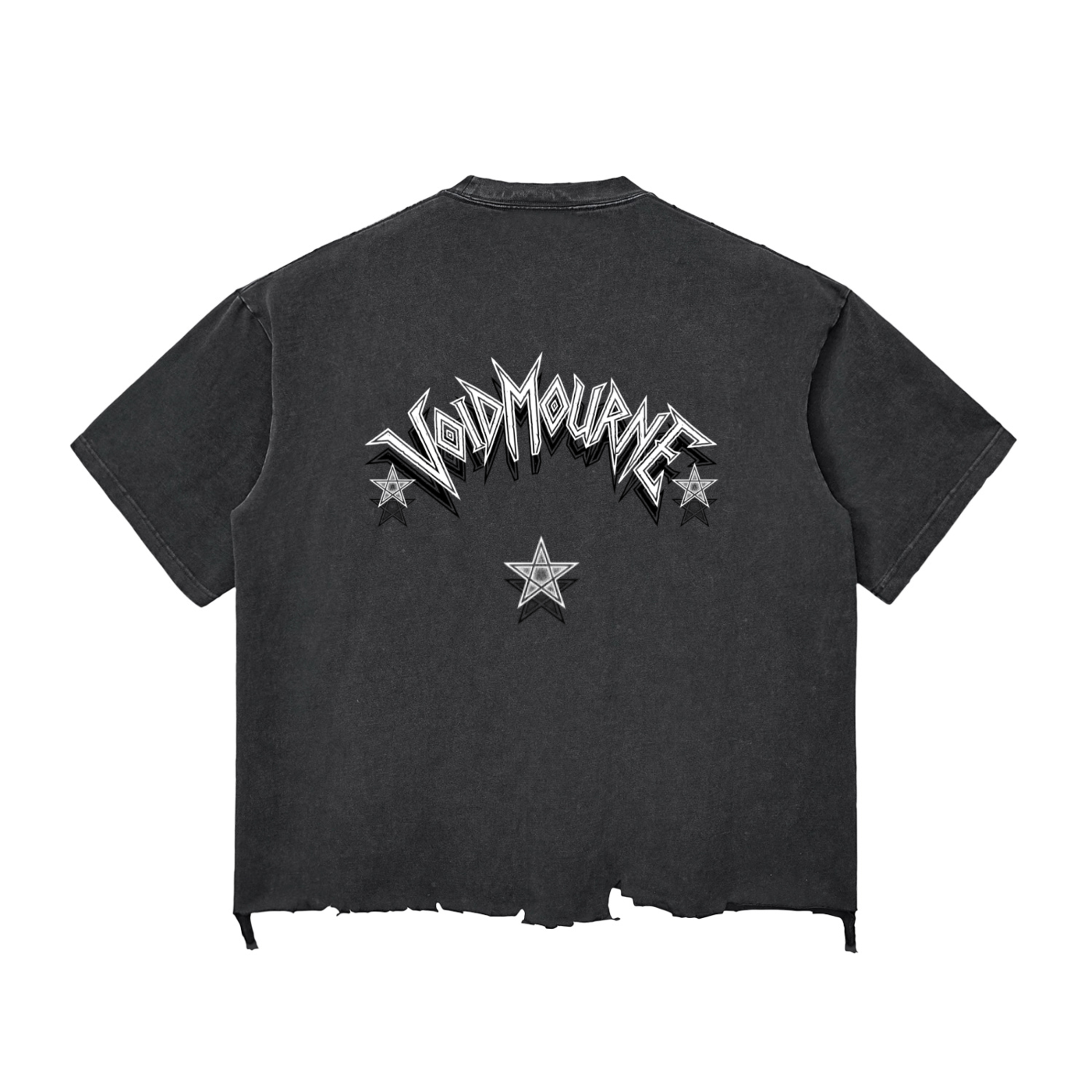 VoidMourne Snow Wash Raw-Hem Boxy T-shirt