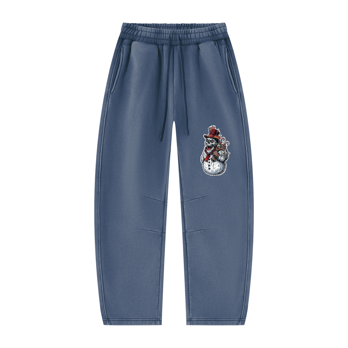 VoidMas Unisex Vintage Wash Barrel Leg Fleece Sweatpants