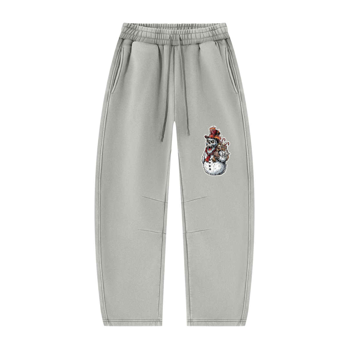VoidMas Unisex Vintage Wash Barrel Leg Fleece Sweatpants