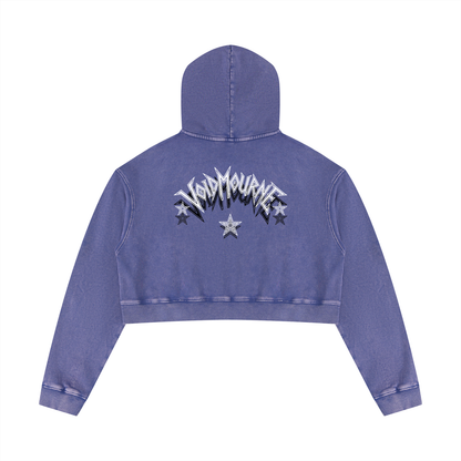 VoidMourne Women’s Mineral Washed Crop Hoodie