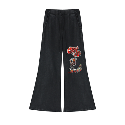 VoidMas Women’s Vintage Wash Flared Sweatpants