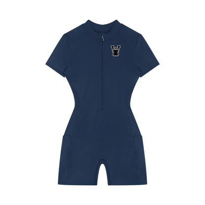 Women's Quarter-Zip Short Sleeve Romper