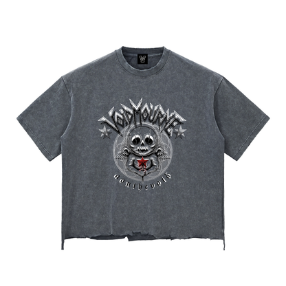 VoidMourne Snow Wash Raw-Hem Boxy T-shirt