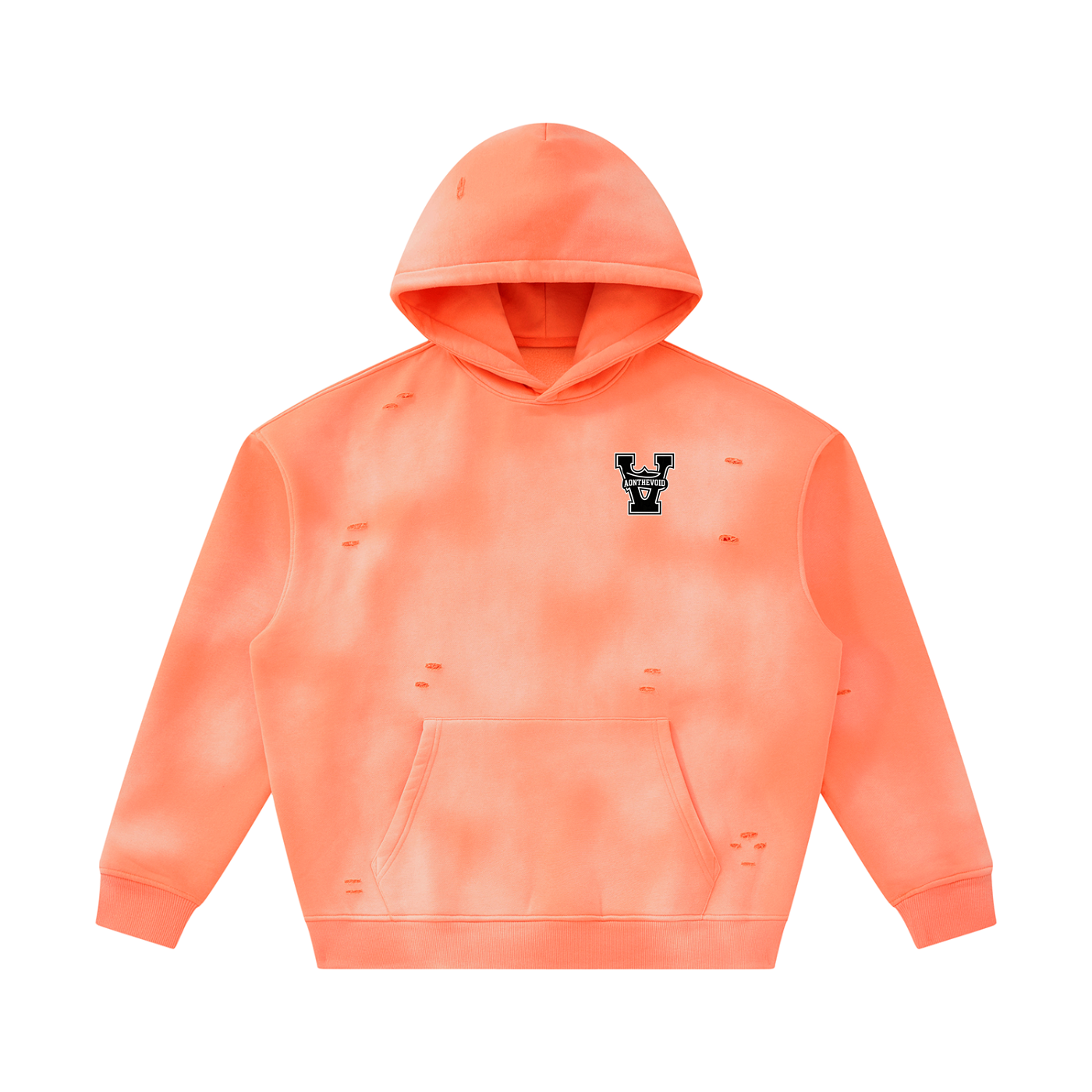 Unisex Sunfade Frayed Fleece Hoodie