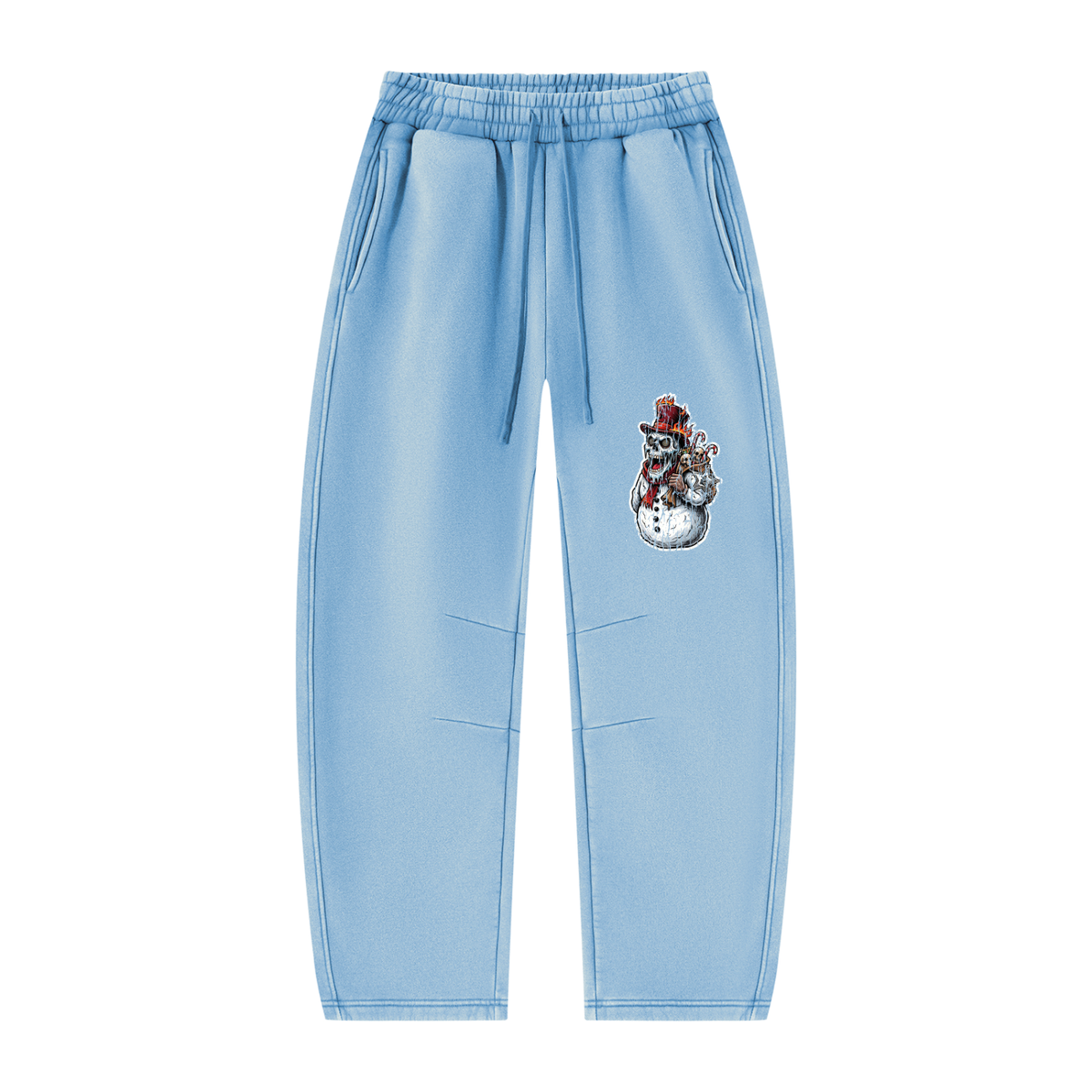 VoidMas Unisex Vintage Wash Barrel Leg Fleece Sweatpants