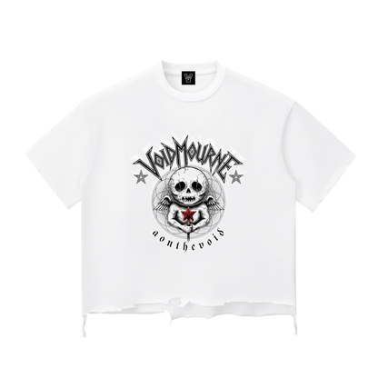 VoidMourne Snow Wash Raw-Hem Boxy T-shirt