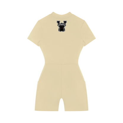 Women's Quarter-Zip Short Sleeve Romper