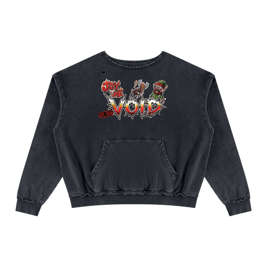VoidMas Unisex Raw Edge Crewneck Sweatshirt