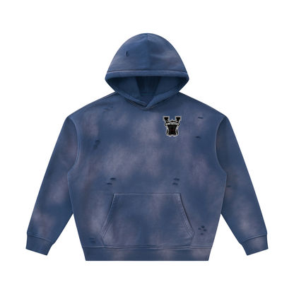 Unisex Sunfade Frayed Fleece Hoodie