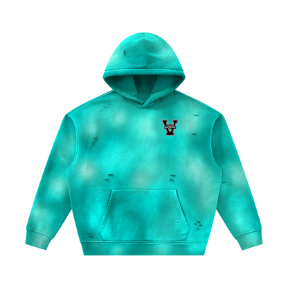 Unisex Sunfade Frayed Fleece Hoodie