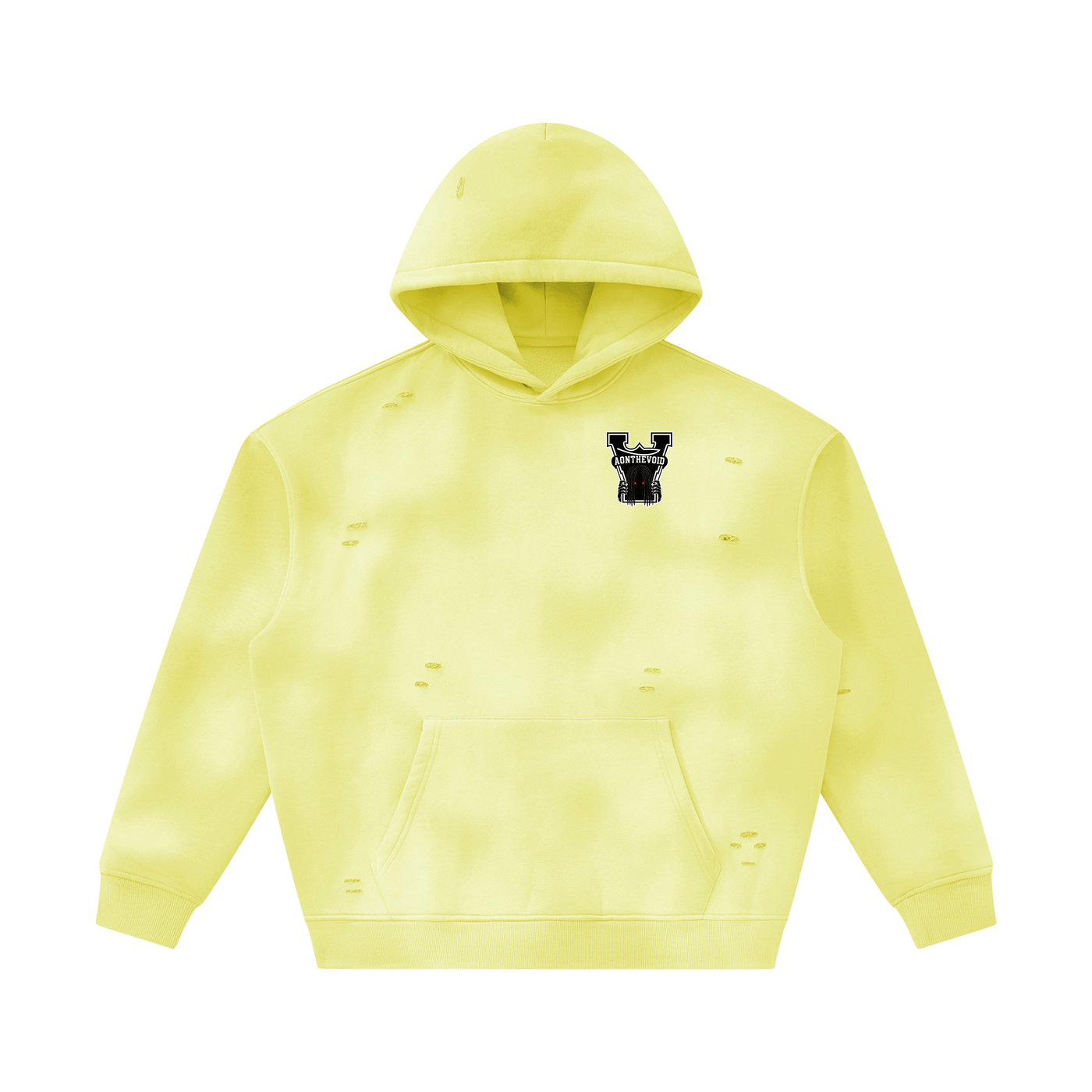 Unisex Sunfade Frayed Fleece Hoodie