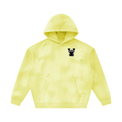Unisex Sunfade Frayed Fleece Hoodie