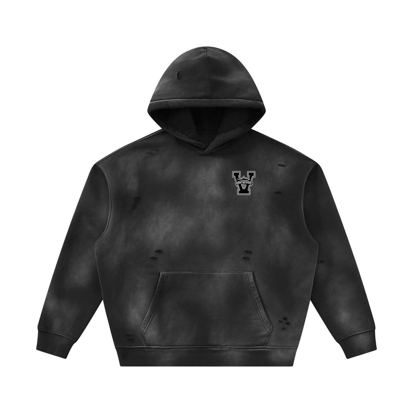 Unisex Sunfade Frayed Fleece Hoodie